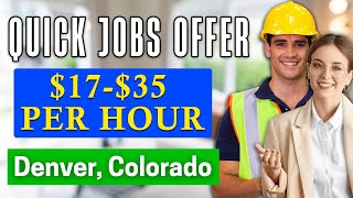 ✅Best Quick Jobs Offer in Denver, Colorado (HIRING IMMEDIATELY)