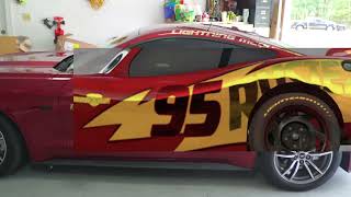 Turning My Mustang Into Lightning McQueen (Eyes Added 👀 + Major Decal Upgrade!)