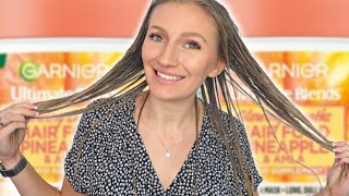 GARNIER HAIR FOODS PINEAPPLE DEMO & REVIEW | HAIR MASK BEFORE AND AFTER | AFFORD