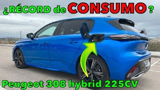 ¿RÉCORD DE CONSUMO? Peugeot 308 Hybrid 225 CV Prueba de AUTONOMÍA ELÉCTRICA y CONSUMO MOTORK