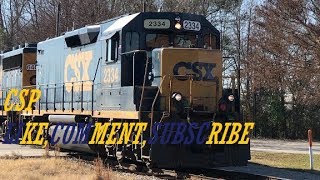 [CSXT]2334 ROAD MATE \u0026 6402 GP40-2 Leads Y105-26 Headed To Milan YD W,Horn Taps W/A 1st Gen K5LA