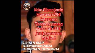 GIBRAN : SAYA YG JAMIN WNI KETURUNAN TIONGHOA AMAN | Silent Consent bahwa dia adlh WNI keturunan? 🟢