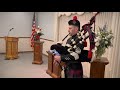 Matt Martin's Bagpipe Performance of Amazing Grace at Service for Frank Billeck, Jr.