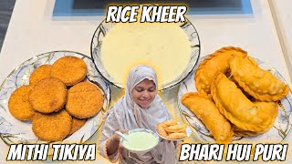 Rajab Ke Mahine Mai Banao Ye Recipe Bhari Hui Puri \u0026 Mithi Tikiya Aur Uske Sath Mai Rice Kheer