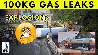 100kg gas leaks after LPG tanker overturns on Coimbatore flyover | IDNews