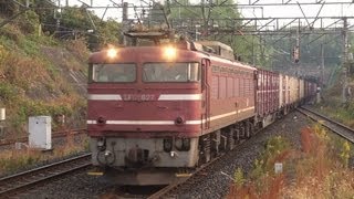 JR貨物　EF81 627牽引8096レ芋臨　＠おごと温泉　2012/10/27