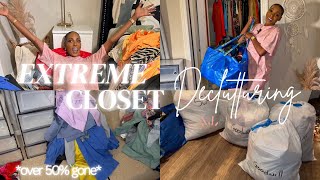 DECLUTTERING MY ENTIRE CLOSET | OVER 50% GONE!!  @thecosbeyfamily  #decluttering #organizing #closet