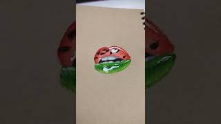 Piirsin vesimeloni huulet!😅 #drawing #piirtäminen #watermelon