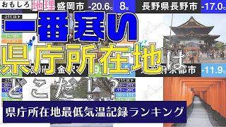 【気温】県庁所在地「最低気温記録」ランキング【真冬日】