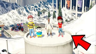 FRANKLIN Surviving Tsunami With Kicko Rudra Shinchan In GTA V