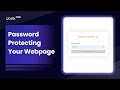 Password Protecting your Webpage