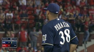 MIL@STL: Peralta tosses 6 2/3 innings of two-run ball