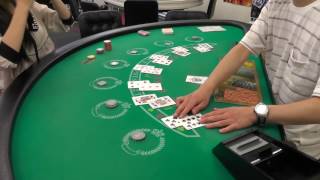 first time to deal black jack practice【大阪カジノディーラースクール】生徒さんのブラックジャック練習