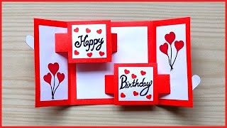 DIY Beautiful Birthday greeting card  /Handmade birthday card for Best Friend / Slider card