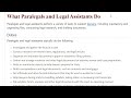 what do paralegals and legal assistants do