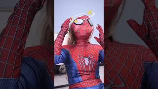 How Did Spider-Man React To The Crazy Hair Prank?😬 #funnyeffect #funnyprank #fun