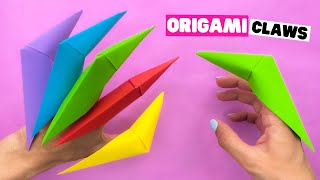 How to make COOL origami CLAWS easy in 2 minutes no glue [diy claws out of paper]