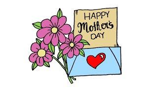 How to Draw a Happy Mother's Day letter and Envelope | Happy Mother's Day Card