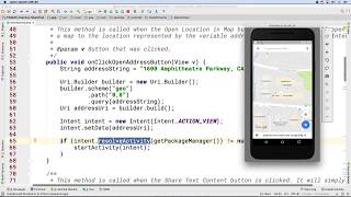 Android Tutorials by JavaCourseDrive - Creating a Map Intent