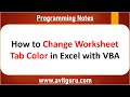 How to Change Worksheet Tab Color in Excel with VBA