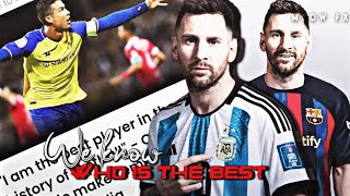 We know who is the best 🤷🥵• Messi inspried edit ⚡• messi vs ronaldo whatsapp status 🥵• messi efx ⚡