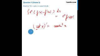 Class 12 - Find ∫ e^x (1 - cot x + cosec^2 x) dx - Integration [Video] - Teachoo