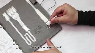 Wireless Notebook With Power bank and Built in LAMP by Smart Gift Thailand