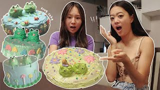 attempting to make the pinterest frog cake
