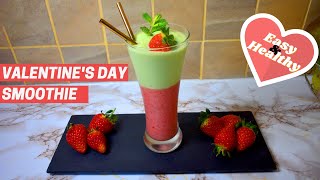 Avocado \u0026 Strawberry Layered Smoothie | Valentine's Day Special | BAKE SHAKE UK