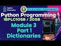 Module 3 Part 1 Dictionaries in python 🎓 VTU 1st sem Python Programming