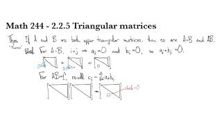 2.2.5 Triangular matrices
