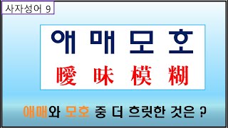 세트한자 제245강 애매모호 / 분명하지 않고 흐릿한 두 단어 애매와 모호