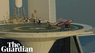 Small plane makes incredible landing on Dubai's iconic Burj Al Arab helipad