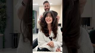 Hacimli saç kesimi \u0026 kahkül | #haircut #shorts