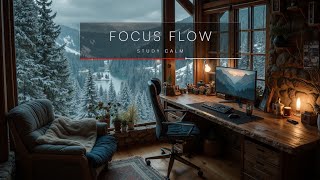 Deep Focus Music | Winter Cabin Ambiance for Study & Work
