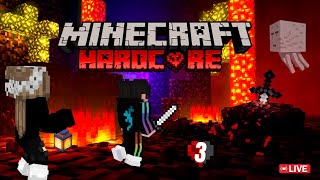 Exploring Nether Day 3 in Hardcore 💔 | Multiplayer🎮 | Minecraft Stream 🛑