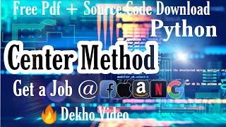 Center () Method In Python | PYTHON TUTORIAL #17 #tiktokgirls #trending