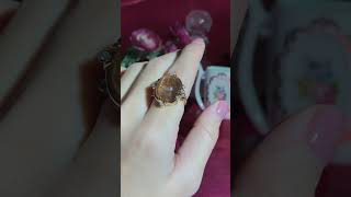 16.70 Ct. Rutilated Quartz and Diamond Vintage Style Cocktail Ring