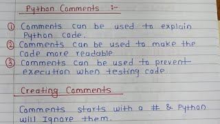 Python Comments Explained | Single-Line and Multi-Line Comments | Python Tutorial for Beginners