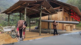 Girl builds a model of the foundation for her house