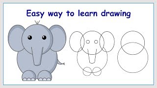 Learn How to draw Elephant in a Simple Way