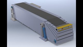 3d design of five section telescopic belt loading conveyor