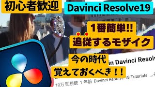 【モザイクを追従】最も簡単なモザイクのかけ方/現代必須/プライバシーも安心/DavinciResolve19