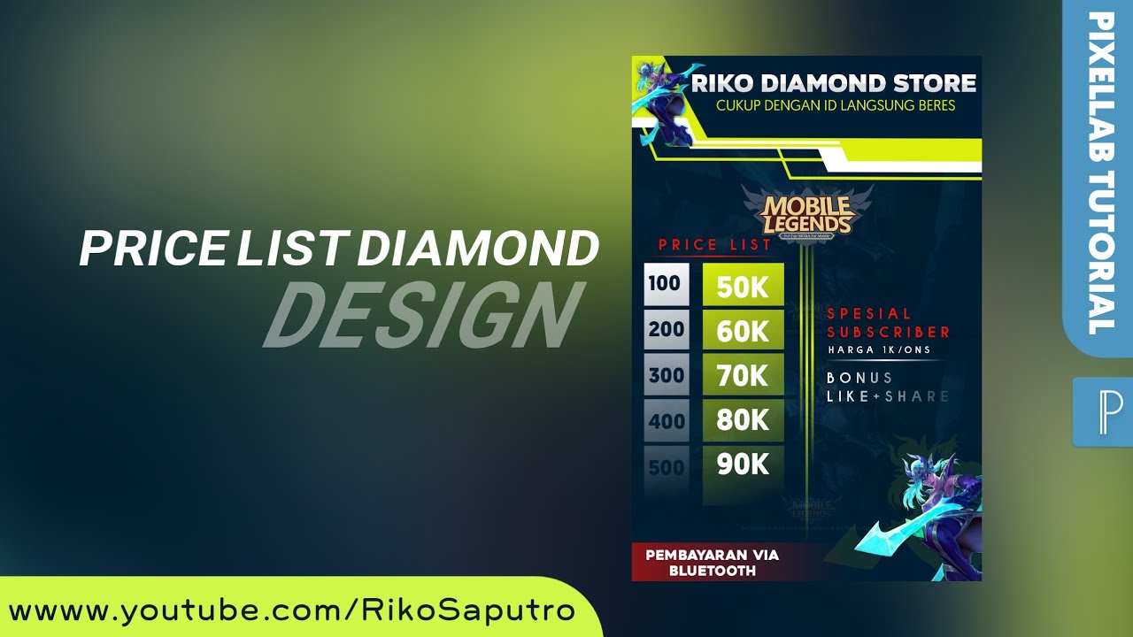 Pixellab Tutorial : Cara Membuat Desain Poster Pricelist Diamond Shop ...