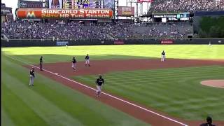 2012/08/18 Stanton's three-run blast