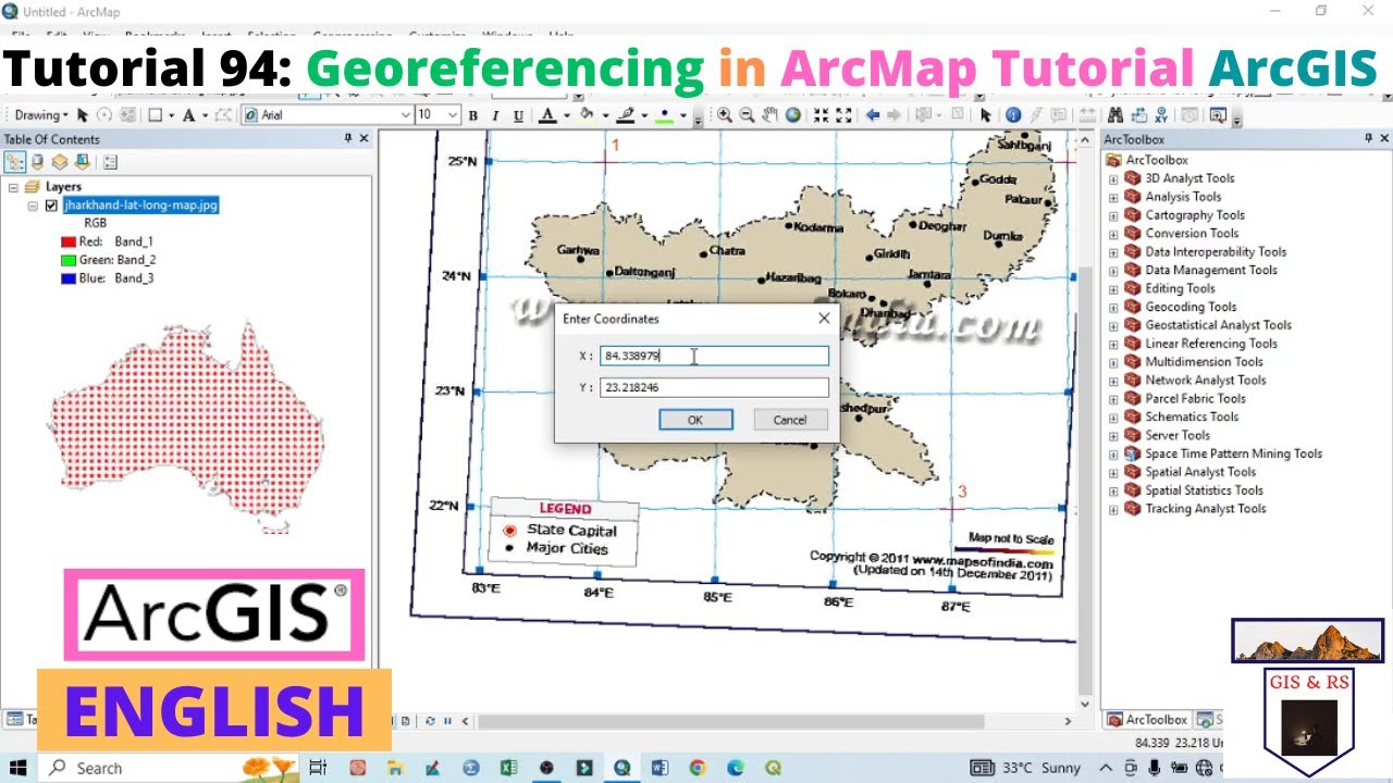 Georeferencing In Arcmap Tutorial Ii Arcgis Youtube