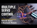 Multiple servo motor control via bluetooth using arduino