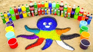 How to make Rainbow Octopus with Orbeez Colorful from Coca Cola and Mentos & Popular Sodas