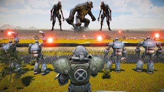 HUMANS with LIBERTY PRIME ROBOT vs 5,000,000 Zombies & Giants - Ultimate Epic Battle Simulator 2