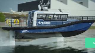 Our Workboat in Action - Foiling in Belfast Harbour